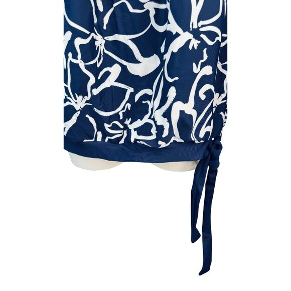 2/$30 NWT Island Escape Size 6 Floral Waist Minimizer Tankini Top Blue & White - Picture 8 of 16